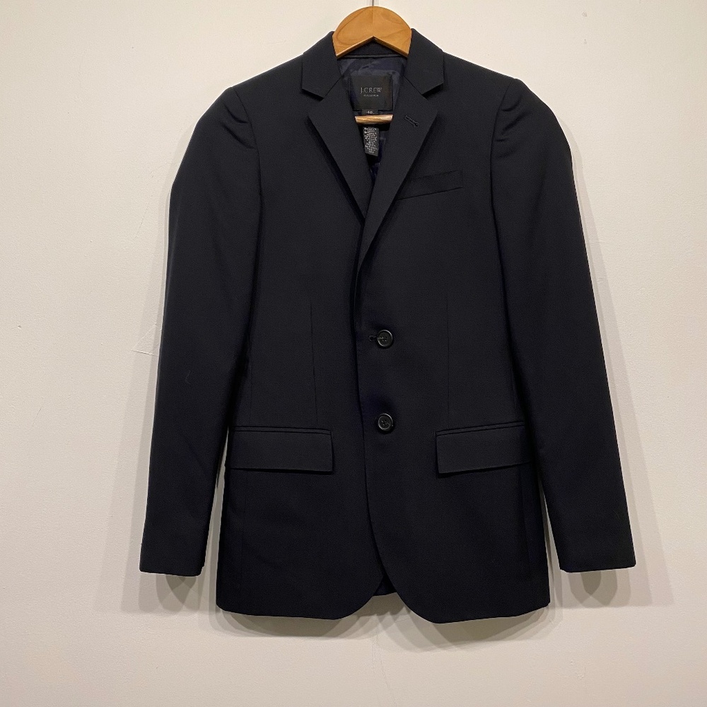 J.Crew Black Two Button Wool Minimalist Chic Blazer Size 00